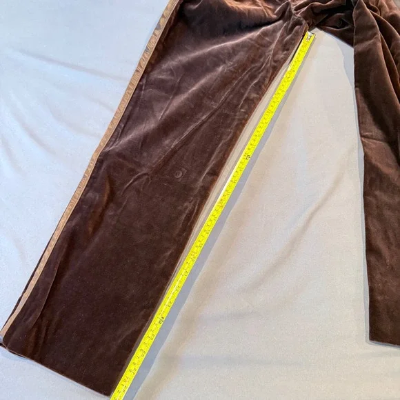 Vintage 1980s Escada by SRB Velvet Trousers Satin Trim (Made in Western Germany) - Picture 9 of 13